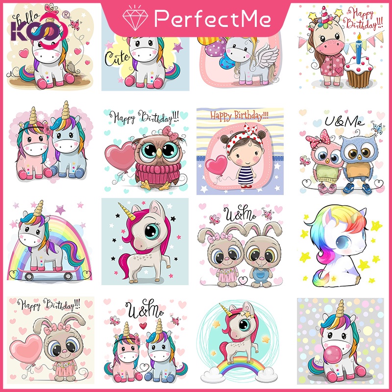 Bộ tranh đính đá DIY hình chú ngựa dễ thương 30x30