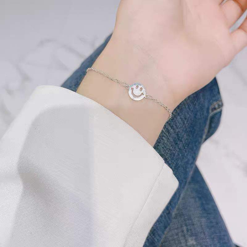 Lắc bạc mặt cười tỏa nắng DaLiA Jewelry lắc tay bạc thật lắc chân bạc không gỉ