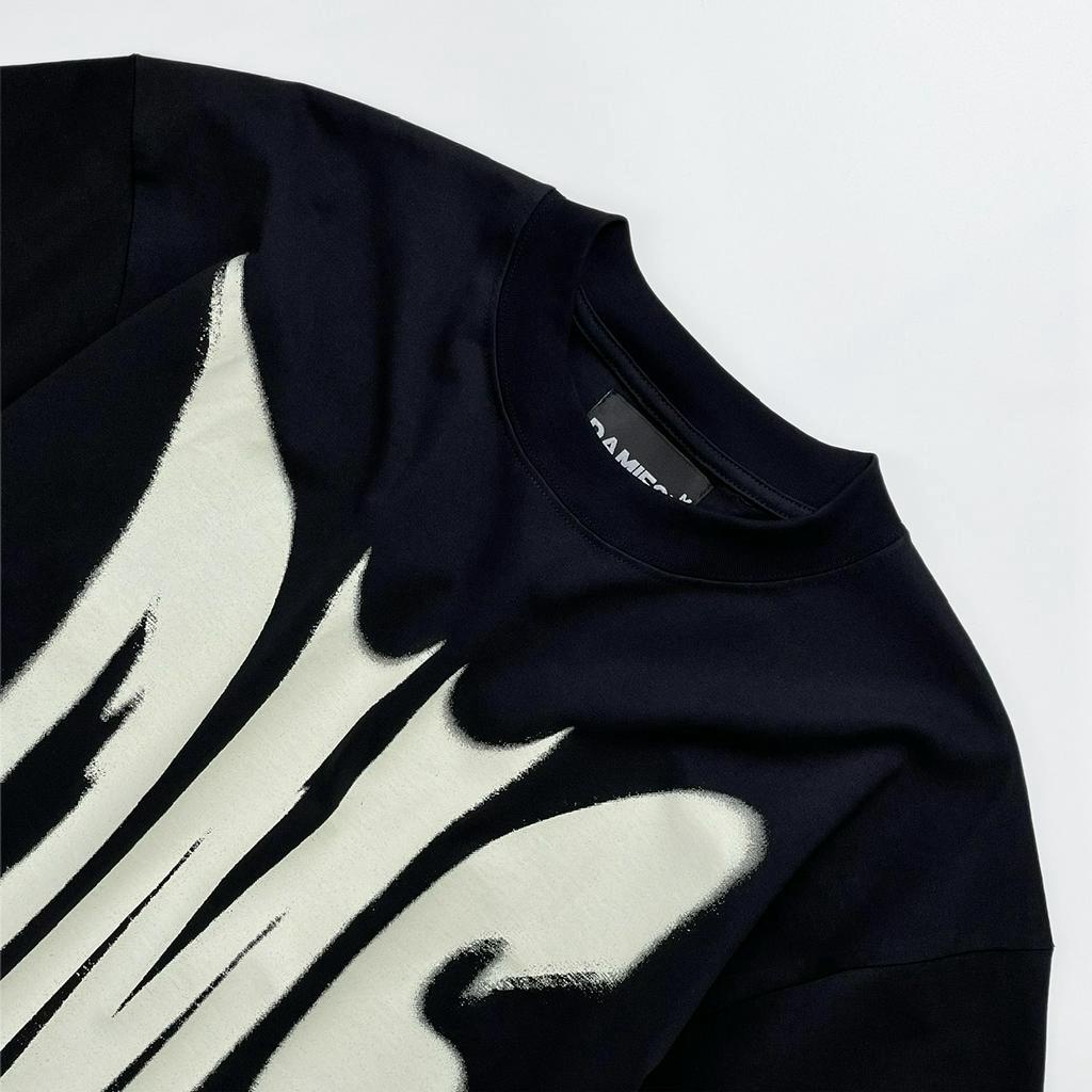 Áo Thun Form Rộng MONOCHROME BLVCK/WHITE - Damiese Cotton 100%