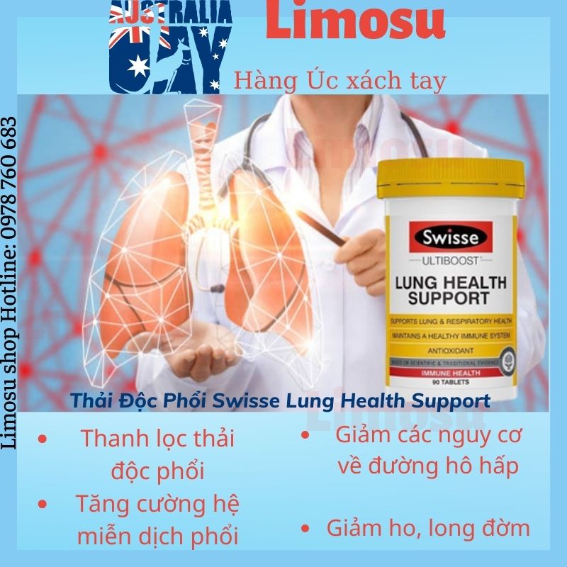 Thải Độc Phổi Swisse Lung Health Support 90 viên