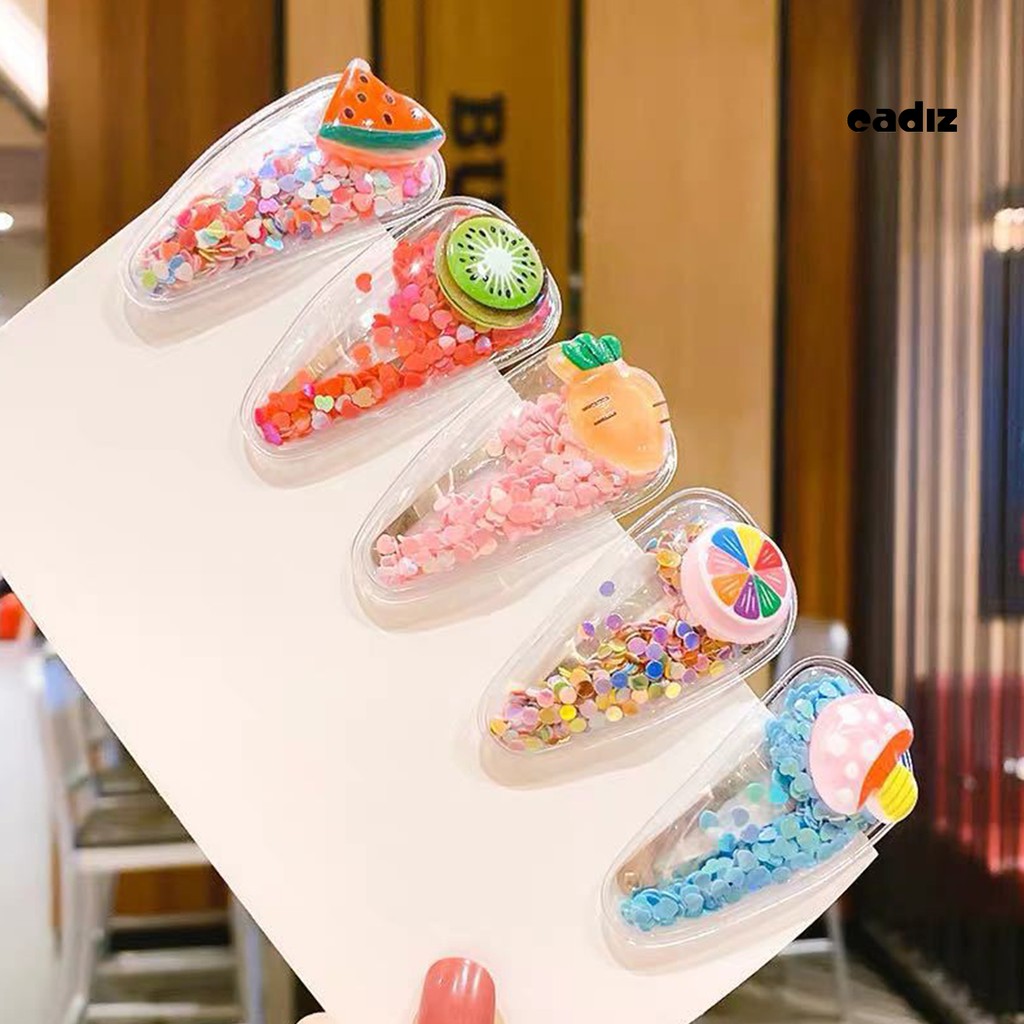 Set 5 Kẹp Tóc Hình Hoa Quả Xinh Xắn Dành Cho Bé Gái