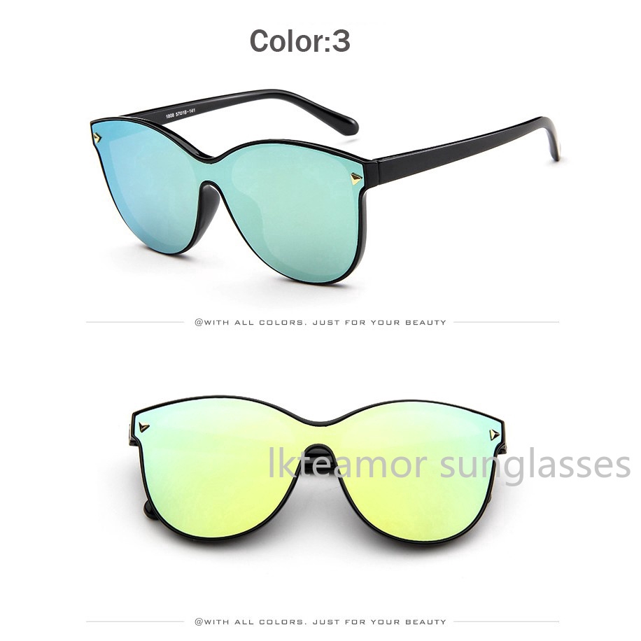 Kính mát tròng oval phản quang phong cách retro