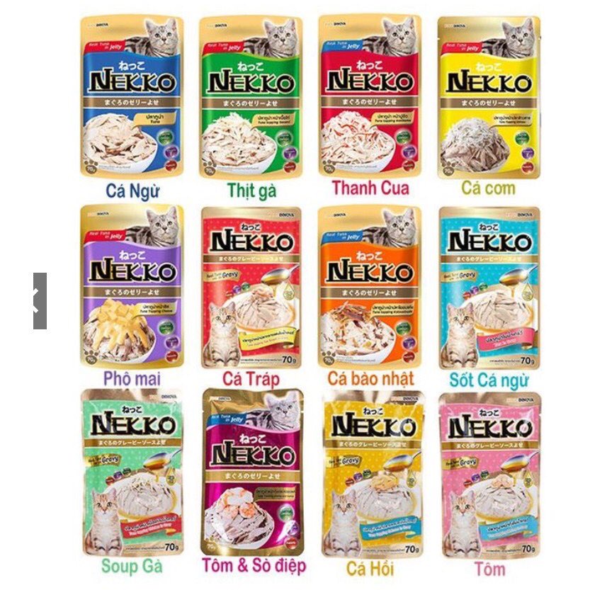 PATE CHO MÈO NEKO NHIỀU HƯƠNG VỊ GÓI 70GR