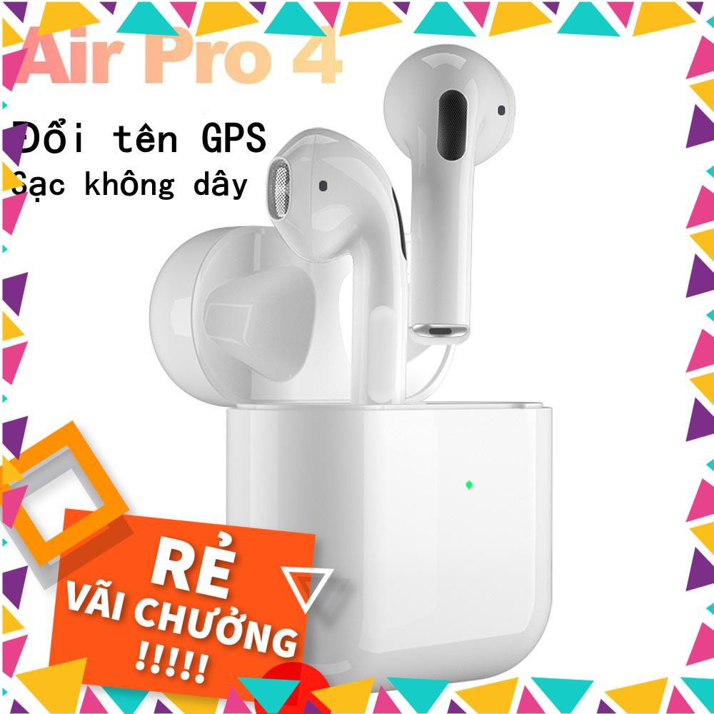 Tai nghe bluetooth Airpod Pro 4 bản cao cấp định vị đổi tên Bluetooth 5.0 Âm Thanh Cực Tốt Đàm Thoại Sắc Nét