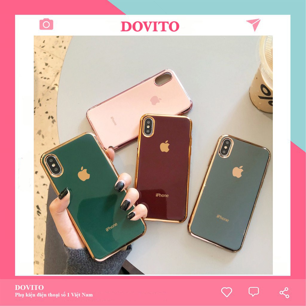 Ốp lưng Dovito ốp iphone Logo Táo Viền Mạ Vàng 7/7plus/8/8plus/x/xr/xs/11/12/pro/max/plus/promax OL10