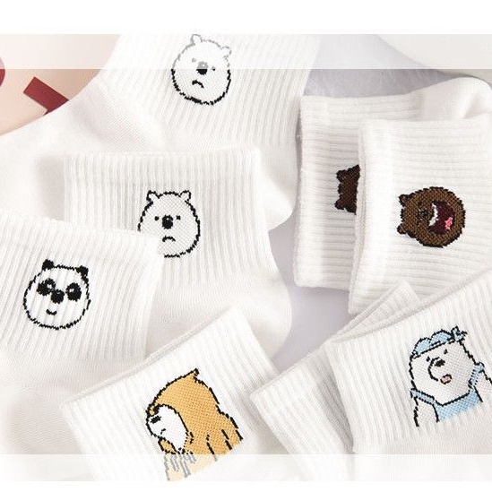 VỚ CỔ TRUNG TRẮNG - GẤU BEAR NÂU