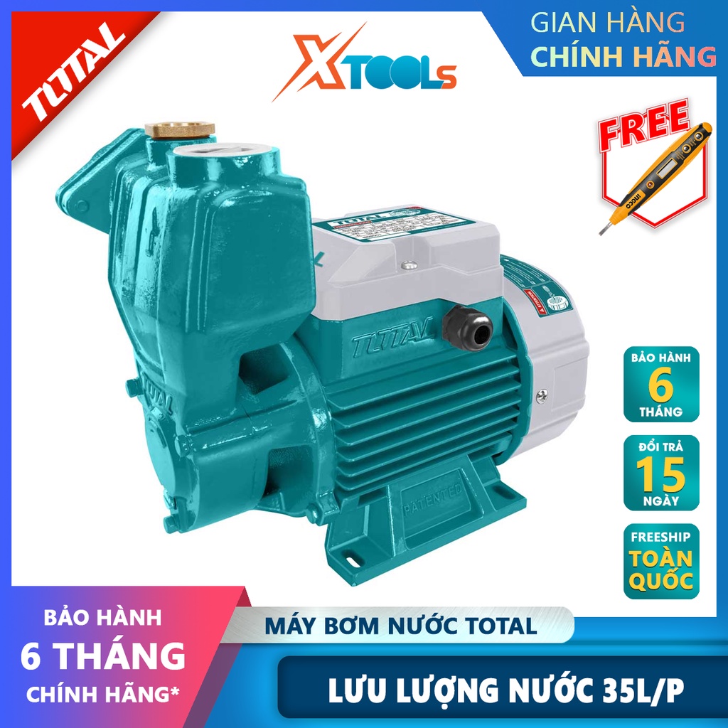 Máy bơm nước Total TWP103706 | máy bơm nước công suất 370W, Mô tơ dây đồng, cánh quạt nước bằng đồng thau, thân bơm to,