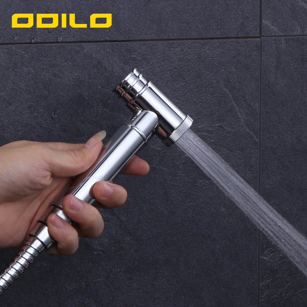 ODILO Bộ Vòi Xịt Nước Toilet 4 Trong 1 Bằng Đồng Thau Chrome Shattaf