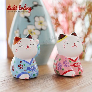 Mèo Thần tài gốm Tân Lang Tân Nương 6cm (giá 1 mèo)