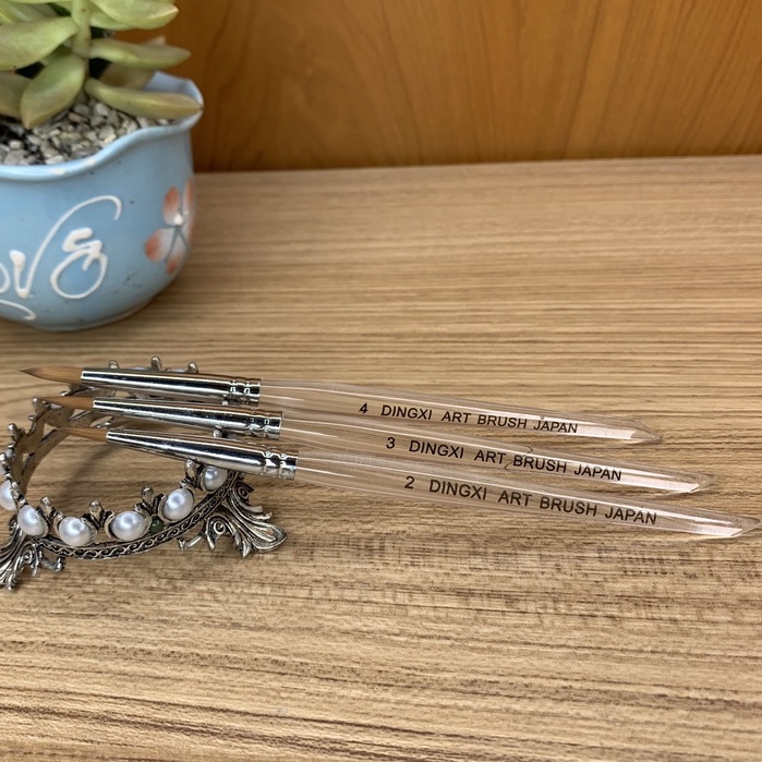 Cọ Làm Hoa Bột Đầu Tròn Cán Trong  Size #2 #3 #4