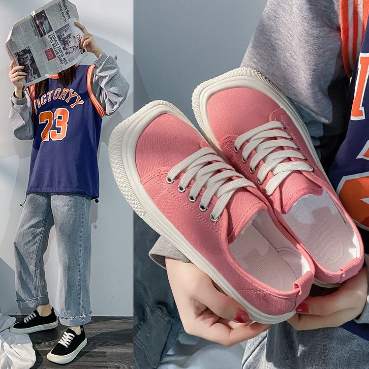 Giày Thể Thao Vải Canvas Đế Bằng Buộc Dây Cá Tính Trẻ Trung Hợp Thời Trang | BigBuy360 - bigbuy360.vn
