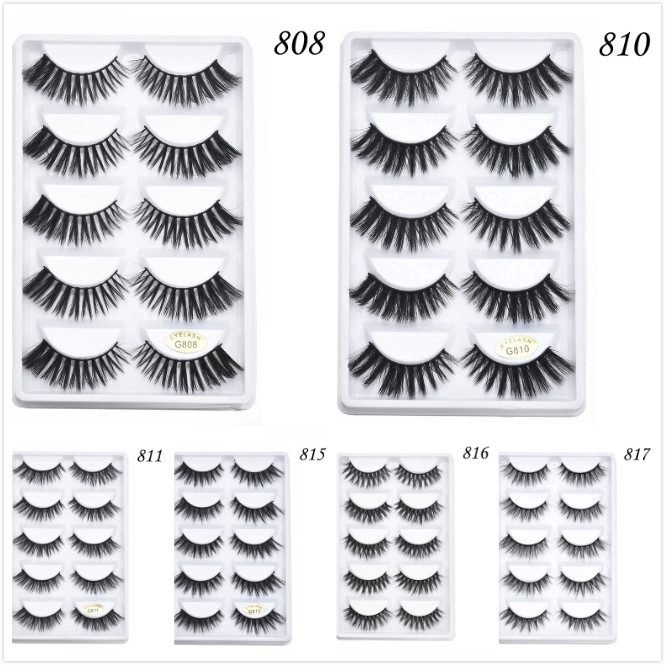[Hàng mới về] Set 5 cặp lông mi giả tự nhiên 3D dành cho làm đẹp