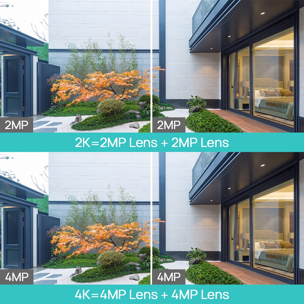 Camera an ninh HAMROL 4K 8MP ống kính kép 8X Zoom PTZ WiFi chống nước có tầm nhìn đêm màu sắc tự động