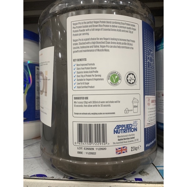 SỮA TĂNG CƠ THỰC VẬT APPLIED NUTRITION VEGAN PRO 2,1KG 70 LẦN DÙNG tại WHEYSINHVIEN.COM WHEY SINH VIÊN HẢI PHÒNG