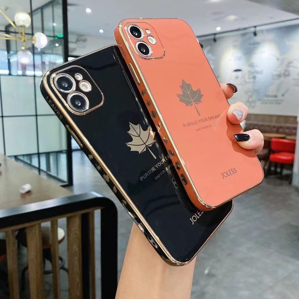 Ốp Điện Thoại Hình Vuông Siêu Mỏng Họa Tiết Lá Phong Sang Trọng Cho Xiaomi POCO M5 M5s C40 F4 F3 X5 X3 X4 GT X3 NFC X3 M3 M4 Pro 5G