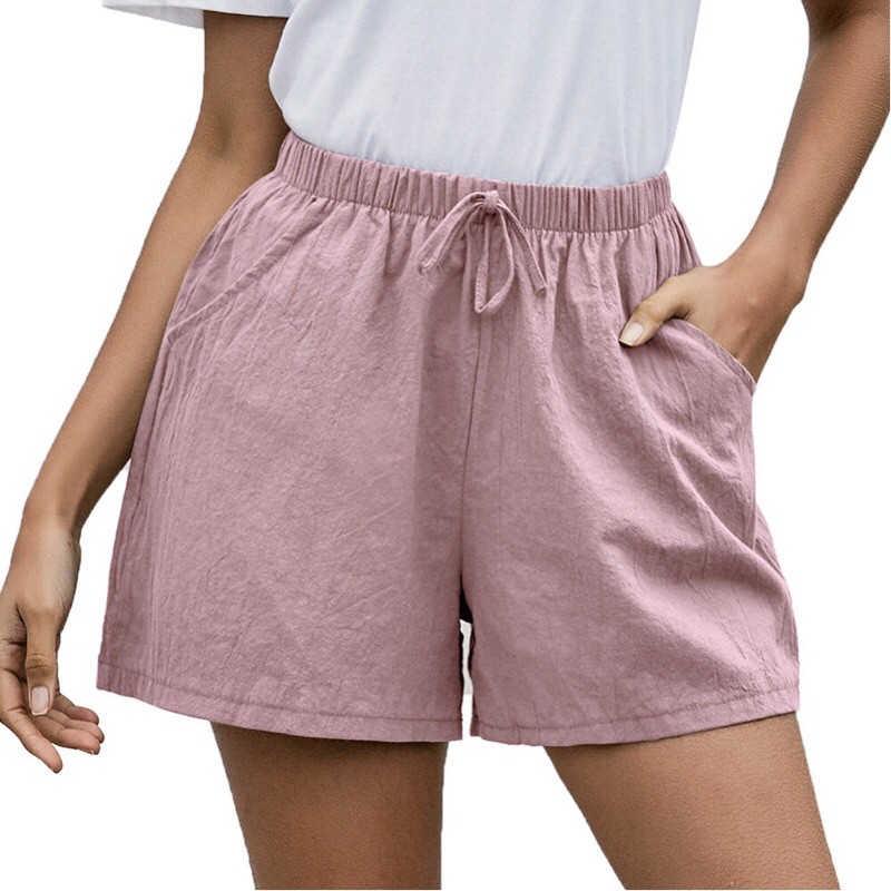 Quần sooc nữ YSUN chất đũi mềm mát,quần Shorts dáng ngắn ống vừa D002