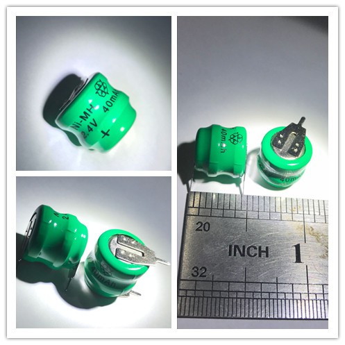 Pin sạc cúc áo hàn chân NI-MH 2.4V 40mAh V40H