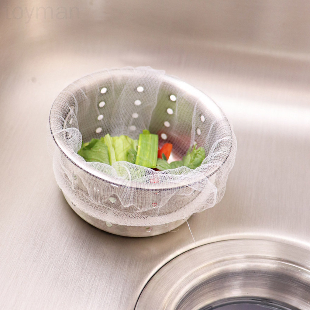 100 Túi lưới lọc rác tiện lợi cho bồn rửa chén