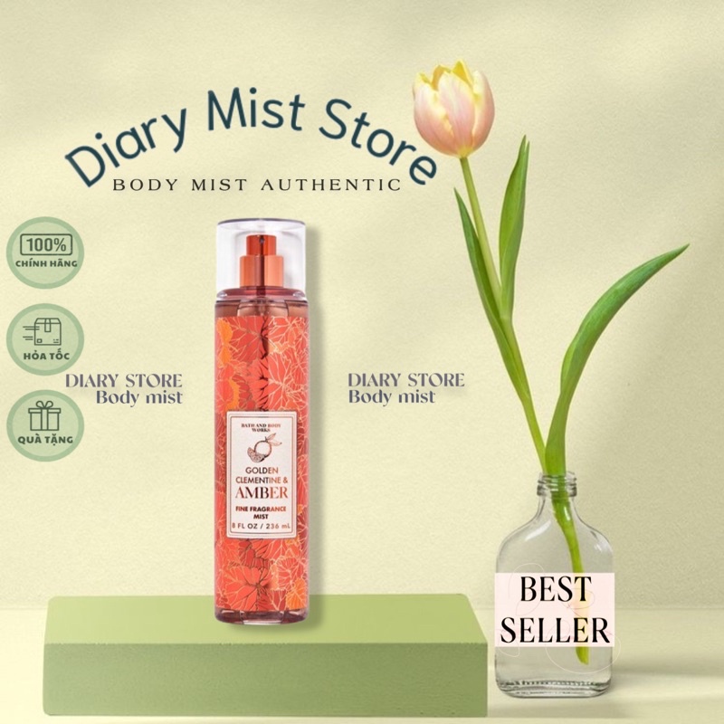 𝐃𝐢𝐚𝐫𝐲𝐦𝐢𝐬𝐭.𝐬𝐭𝐨𝐫𝐞 Xịt Thơm Toàn Thân Bath and Body Works  Golden Clementine & Amber
