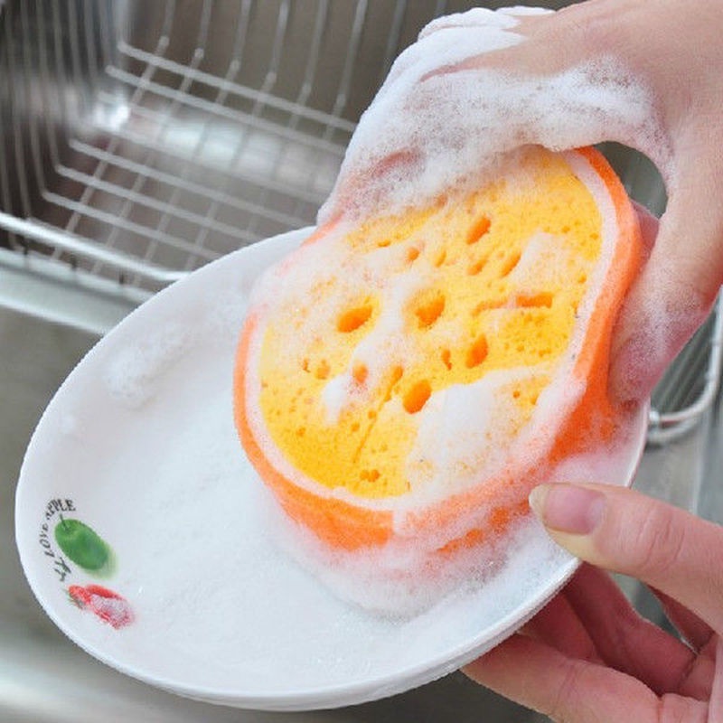 1 Bọt Biển Dày Rửa Chén Hình Trái Cây Đa Năng Khử Trùng Mạnh Cho Nhà Bếp