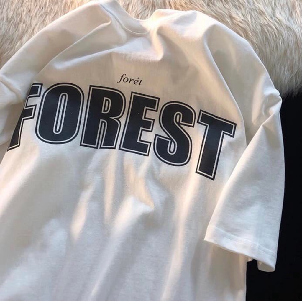 Áo tay lở from rộng dáng xuông FOREST 3 màu đen trắng và đỏ, thoáng mát , ngầu lại đơn giản