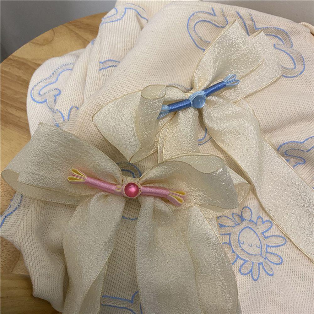 NICKOLAS Kẹp Tóc Nơ Ruy Băng Dễ Thương Ngọt Ngào Cho Nữ