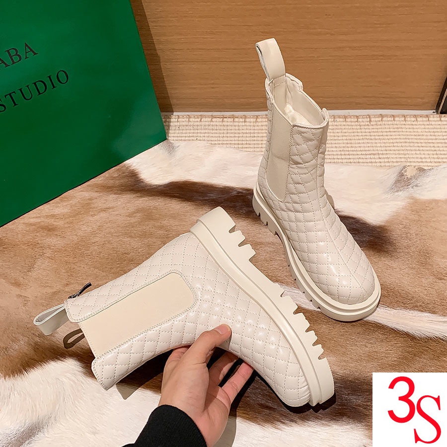 Giày Bốt Martin Đi Tuyết Dày Dặn Chống Trượt Lót Lông Cotton Cỡ Lớn Thời Trang Mùa Đông Cho Nữ