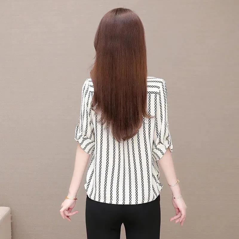 Áo sơ mi chiffon thời trang cho phụ nữ trung niên