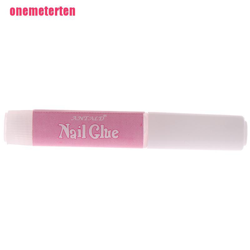【TEN】24pcs Press on Nails French Nude Natural Coffin UV Gel Nail Set Gold Glitt
