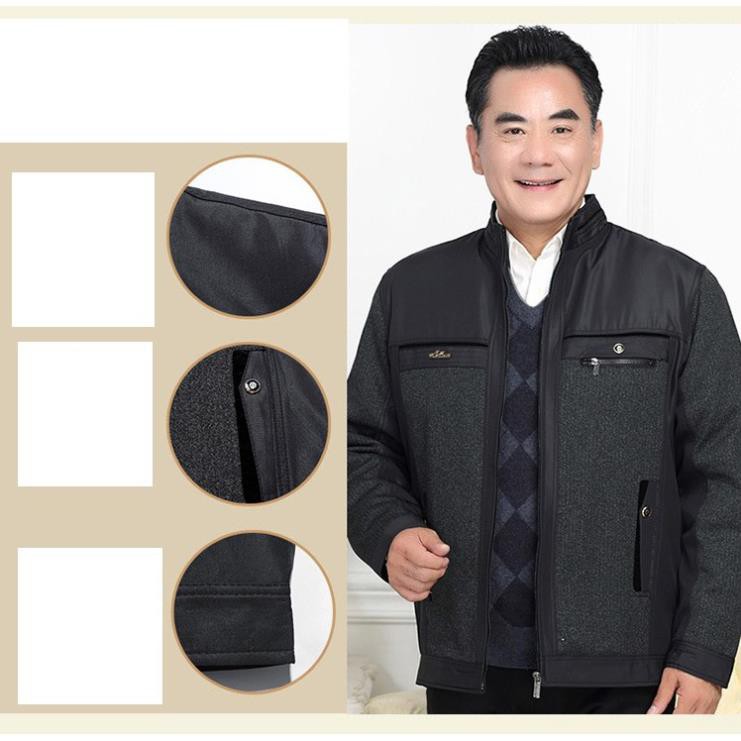 Áo khoác lót lông cho ông già - chữ