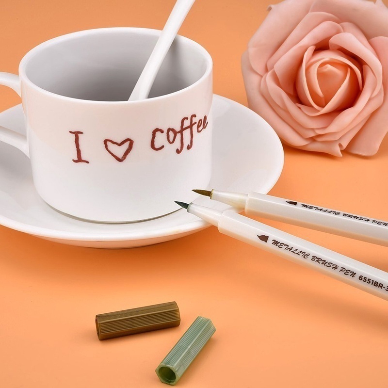 Set 6/10 bút màu đánh dấu màu ánh kim dùng vẽ tranh trí đồ thủ công