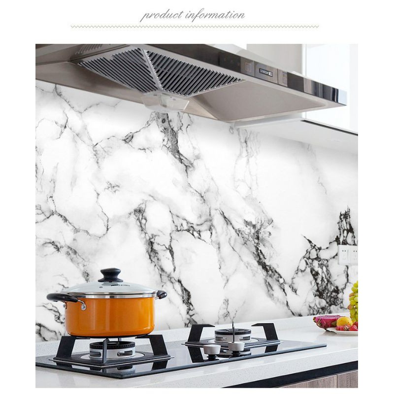 1 mét decal dán bếp khổ 60cm VÂN ĐÁ TRẮNG Y5020