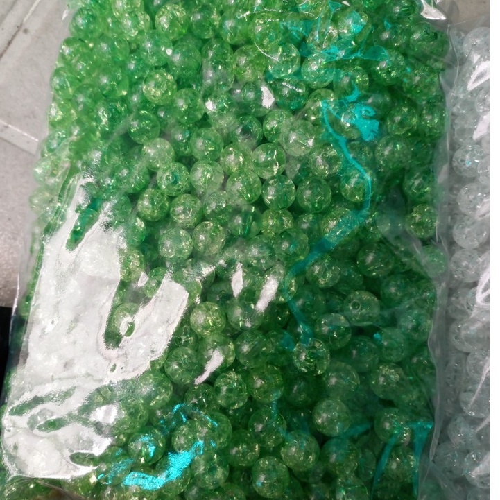 10/25/50gam hạt cườm nhựa nứt  nhiều màu 10mm - Nguyên liệu làm vòng tay, handmade