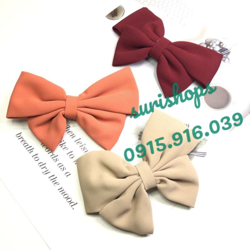 Kẹp Nơ Trơn Kẹp Màu, Kẹp Tóc Nơ Nhiều Màu