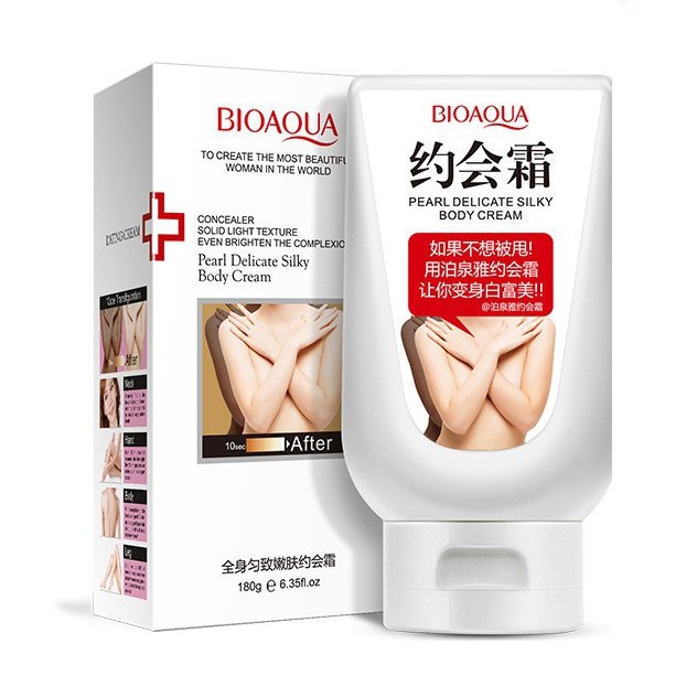 Bioaqua Tuyết Trắng Kem cơ thể 180 ml chăm sóc da mặt làm trắng kem dưỡng da trang điểm.