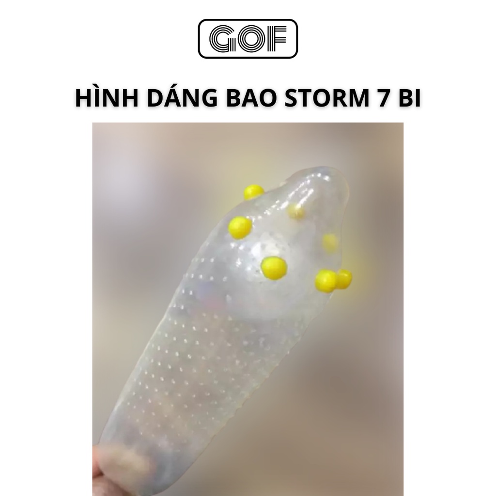 Bộ 5 Bao cao su 7 bi lớn Storm Hộp 1C gai kéo dài thời gian Tặng Bcs gai Innova– GoF Store