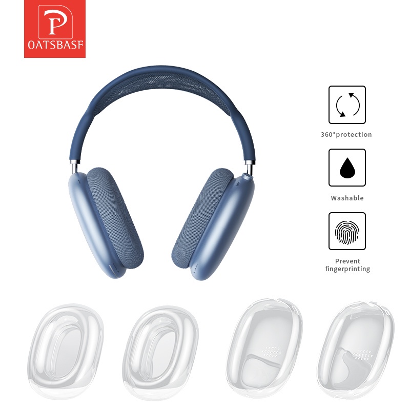 Vỏ bảo vệ OATSBASF 360 độ trong suốt thích hợp cho tai nghe Airpods max
