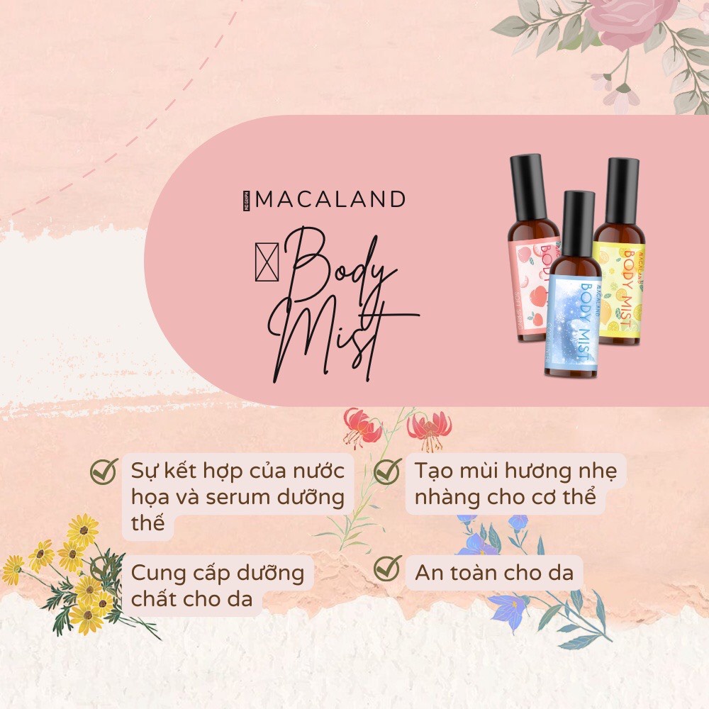 Body Mist hương Fleechazo 100ml Macaland hương thơm nước hoa quyến rũ cho các cuộc hẹn hò