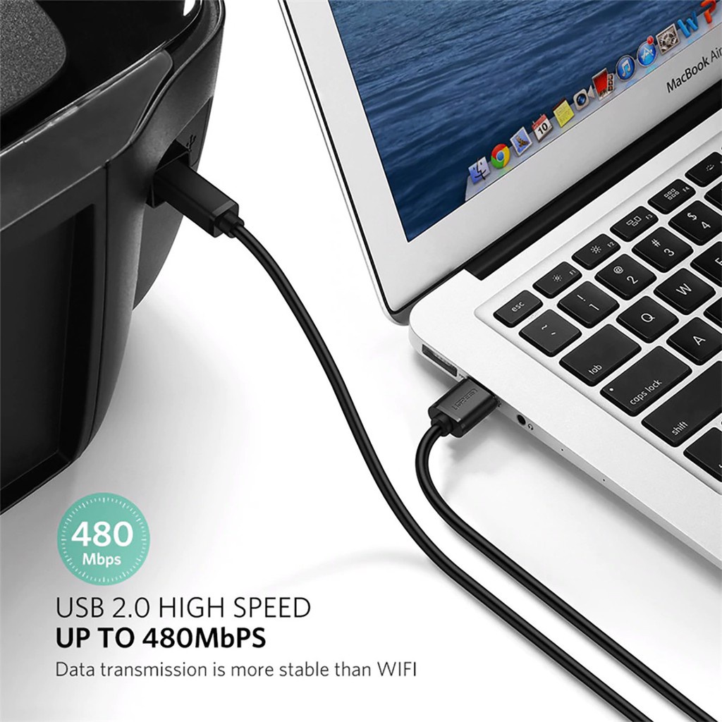 Dây máy in USB 2.0 dài 1m - 5m UGREEN chính hãng - Phukienleduy