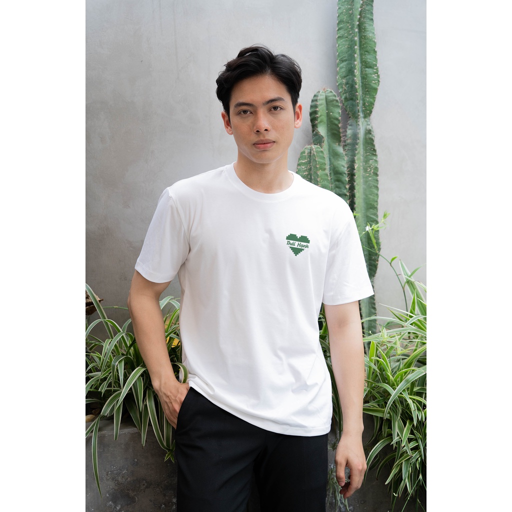 Áo Thun THÊU TÊN RUBIK HEART phông unisex vải COTTON giữ form, chống nhăn, áo đôi basic - LILA