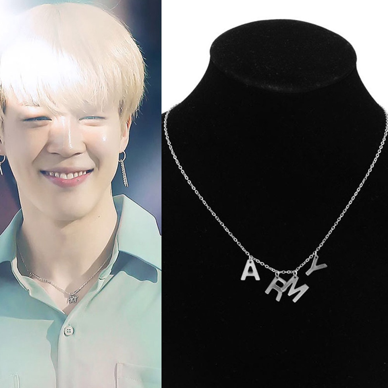 Dây Chuyền Mặt Chữ Army Kpop Bts Park Jimin 603 45 + 5cm