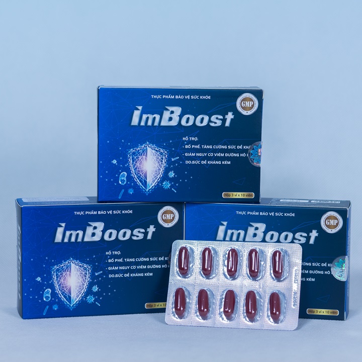 Imboost Bổ Phế, Tăng cường sức đề kháng, Giảm Nguy Cơ Viêm Đường Hô Hấp (30 Viên/hộp)