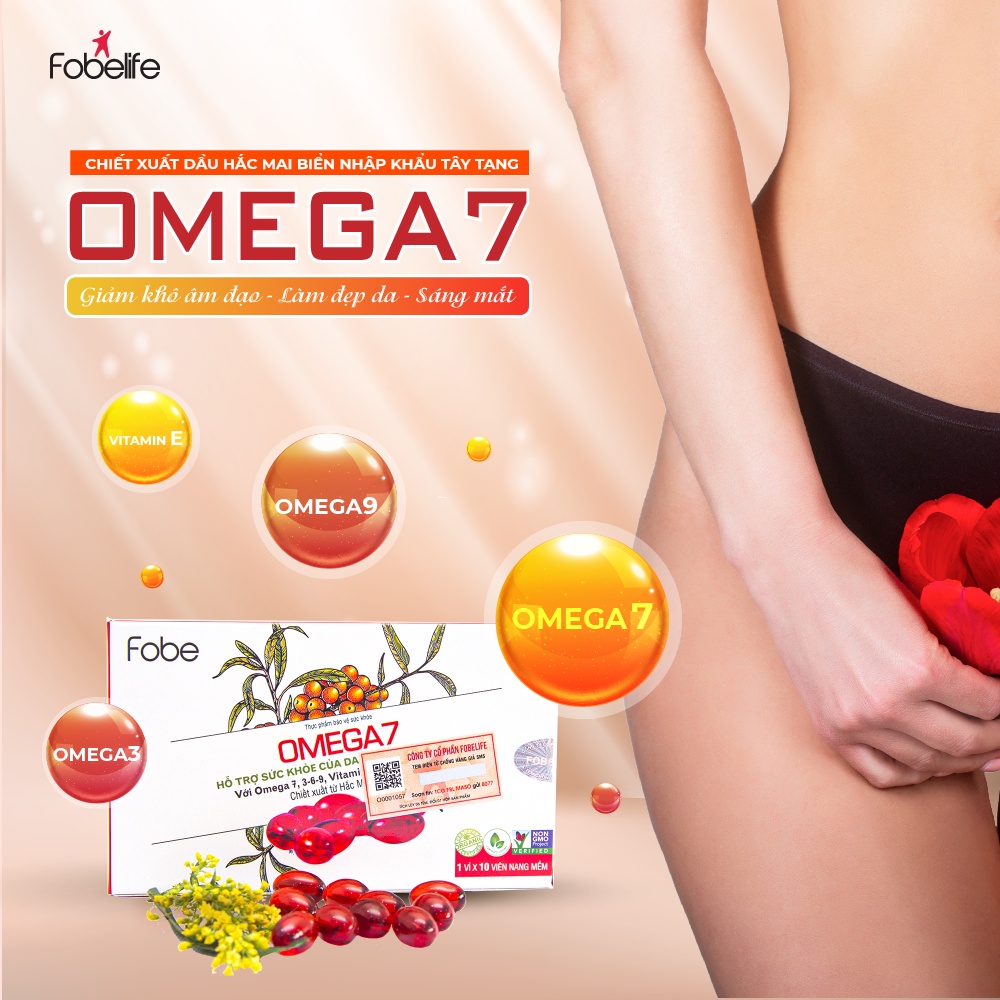 Viên uống Giảm Khô Âm Đạo Làm Đẹp Da, Giảm Khô Mắt OMEGA 7 Hộp 10 viên
