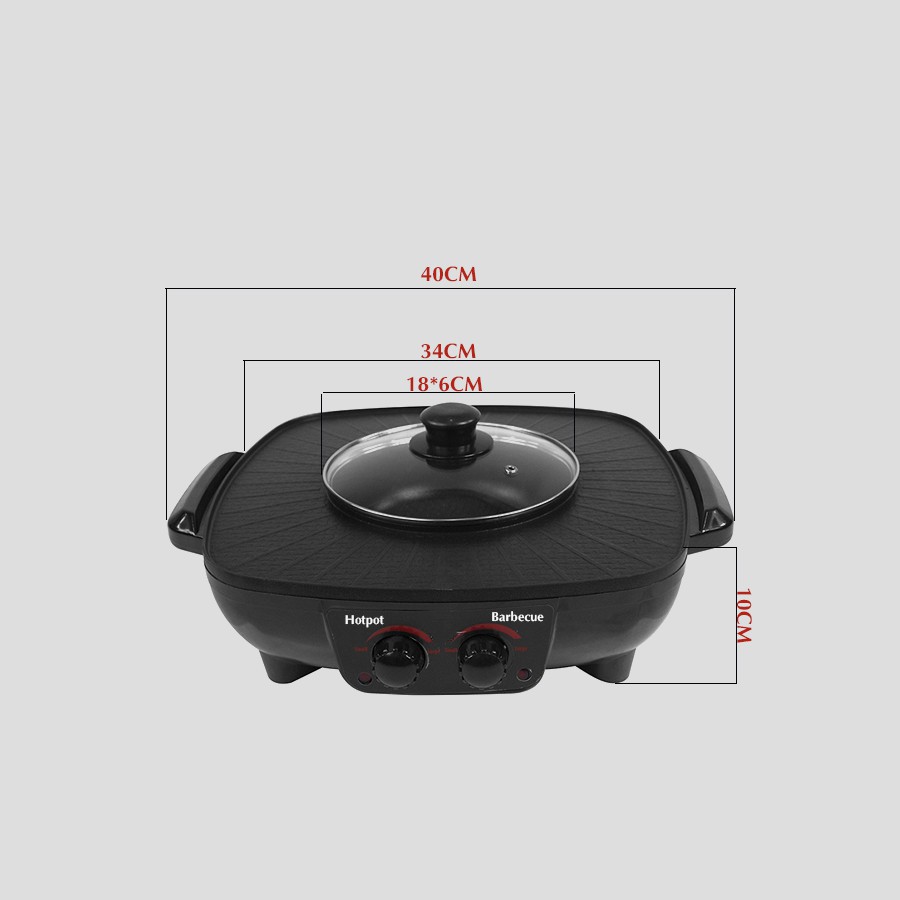 Bếp lẩu điện 2 ngăn công suất 1500W chống dính cao cấp