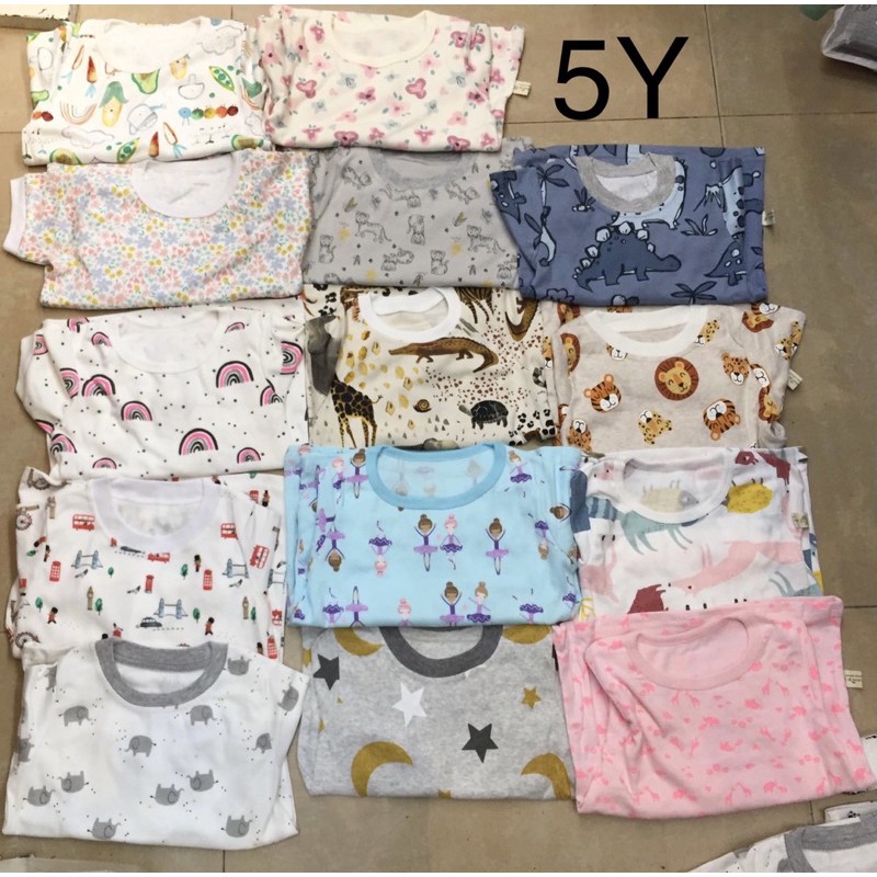 Bộ cộc cotton xuất Hàn Moimolpi bé trai bé gái 10-22kg