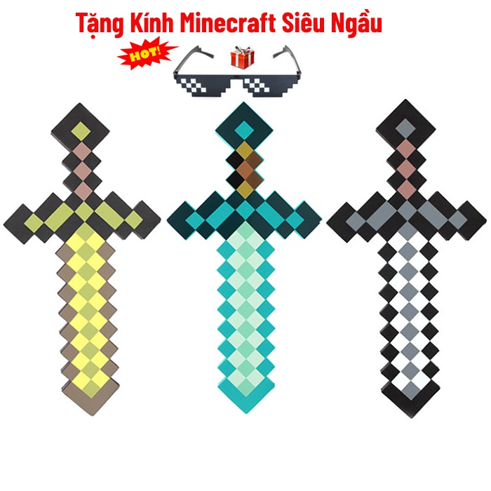 Combo 3 Kiếm Minecraft Cực Đẹp [Tặng Kính Thug Life]