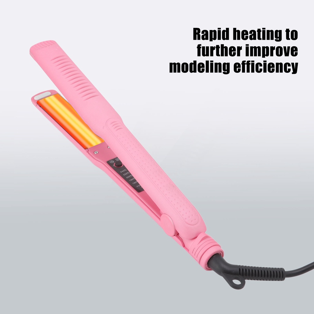 Neon074Máy Uốn Tóc Kiêm Duỗi Tóc Mini Sử Dụng Ion Âm Tiện Dụng 3 trong 1 với bảng thay thế Nhiệt độ không đổi bằng sắt phẳng EU Cắm 110V ‑ 220V