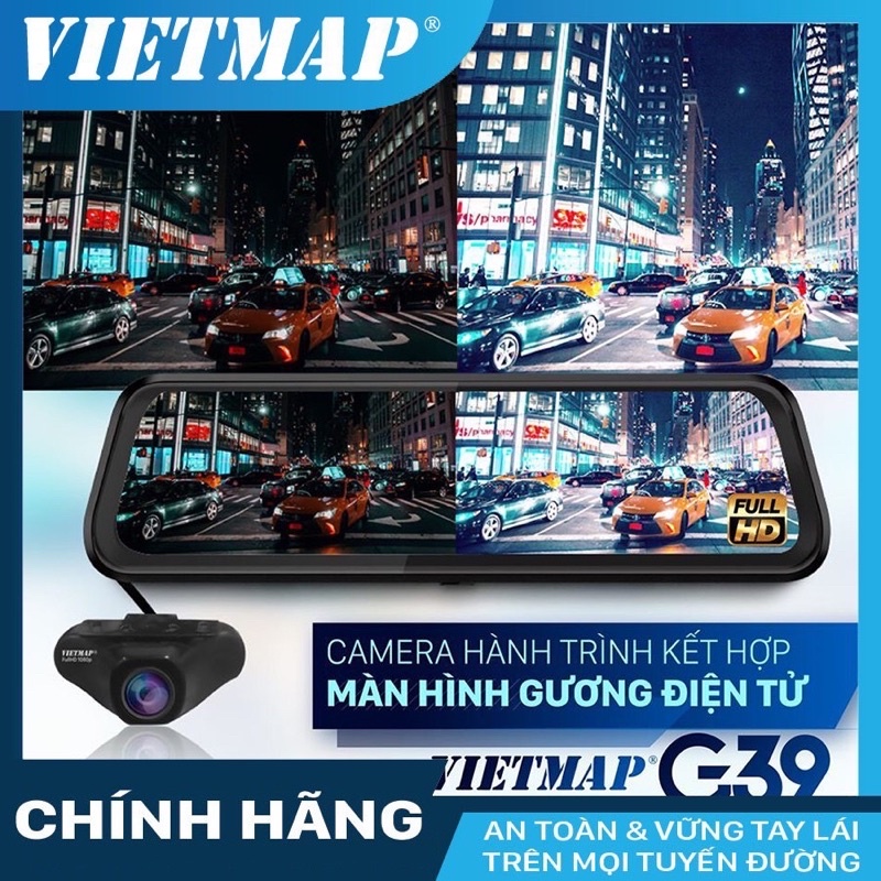 Camera hành trình ô tô VIETMAP G39 có Wifi G.P.S + thẻ nhớ 32/64/128GB Class 10