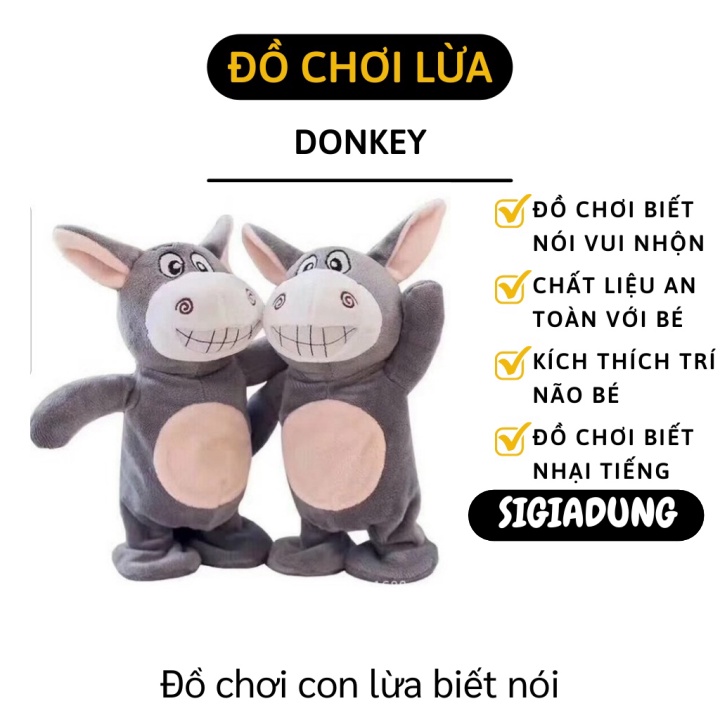 [SGD] Đồ Chơi Biết Nói - Thú Nhồi Bông Hình Con Lừa Biết Hát, Nói Nhạy Lại Tiếng 4628