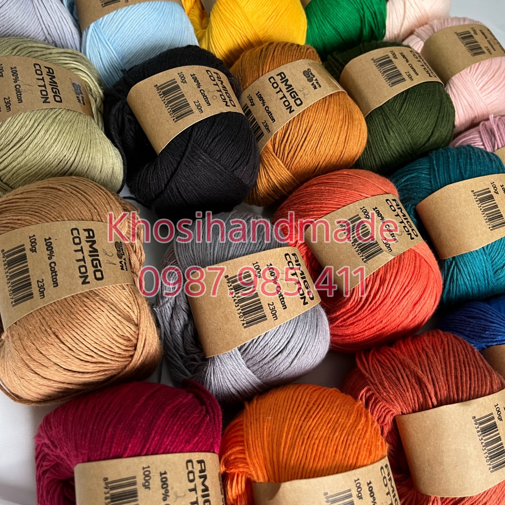 Sợi Amigo 100% Cotton 100gram/cuộn